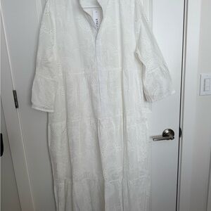 White Eyelet Maxi Dress NWT